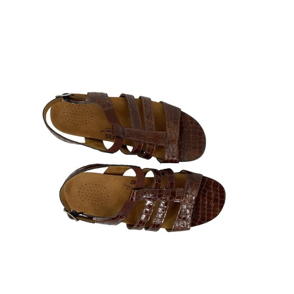 SAS Allegro Cognac Brown Strappy Croc Sandals Shoes Size 8M SUPER Nice! - Picture 4 of 6